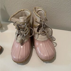 Women’s Pink and Tan Boots